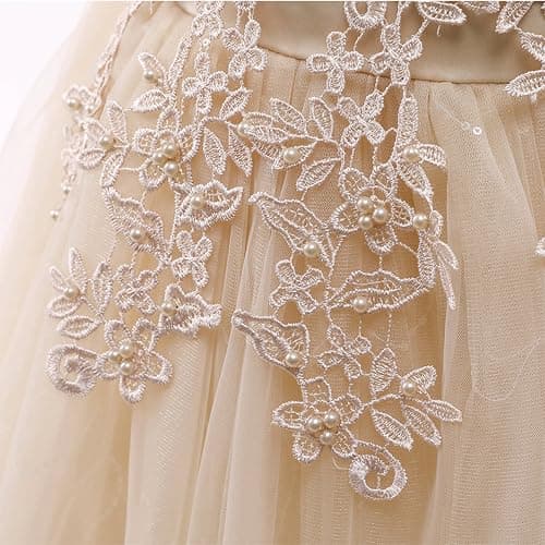 Weileenice Little/Big Girls Lace Bridesmaid Dress