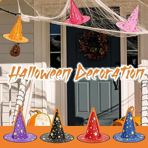 Zando Halloween Witch Hat - Star Print for Boys, Girls, Women
