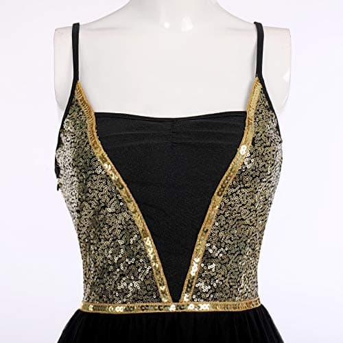Shiny Sequins High Low Mesh Tulle Lyrical Dance Dress for Women