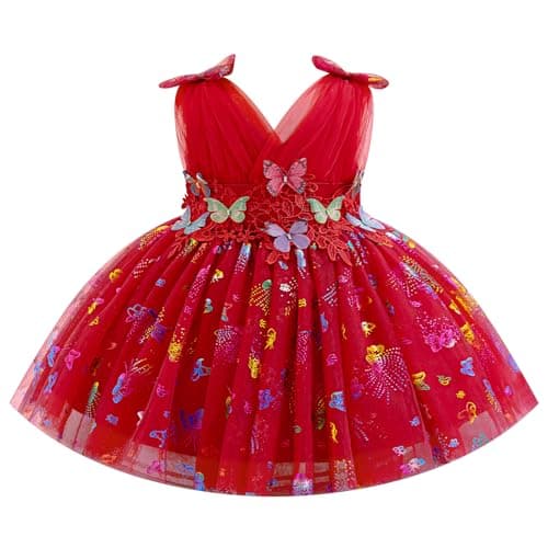 IDOPIP Shiny Butterfly Tutu Dress for Toddler Girls Birthday Parties