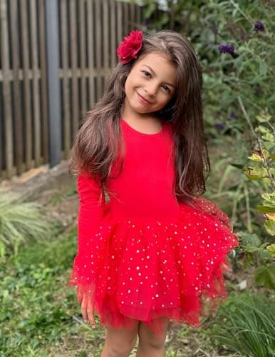 Zaclotre Girls 4-Layer Tiered Long Sleeve Dance Tutu Dresses