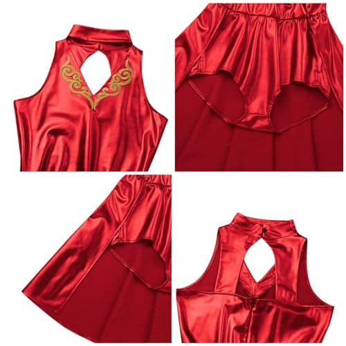 ODASDO Women Trapeze Artist Circus Costume Metallic Jumpsuit