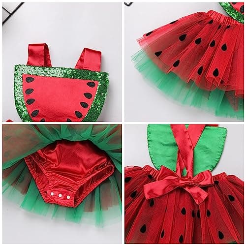 ODASDO Baby Girl Watermelon Dress Birthday Outfit