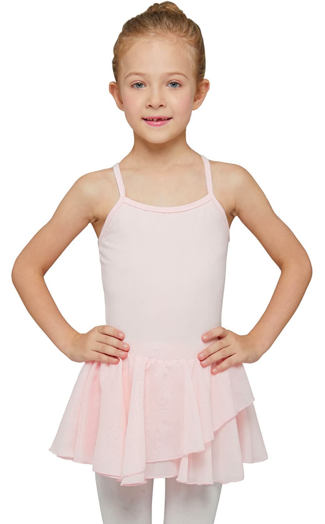 Toddler Girls' Ballet Leotards with Skirt and Puff Sleeves