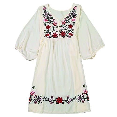Kafeimali Summer V-Neck Mexican Embroidered Women's Dressy Tops