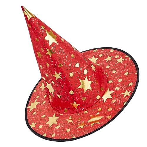 Zando Halloween Witch Hat - Star Print for Boys, Girls, Women