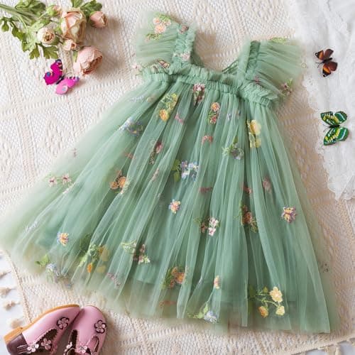 TTYAOVO Toddler Girl Tulle Dress for BirthdayParty