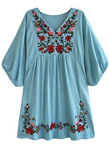 Bohemian Embroidered Dress for Women