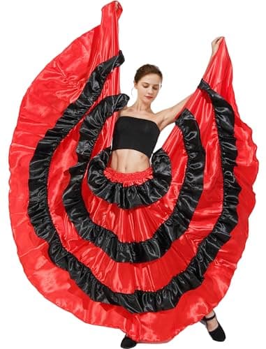 Spanish Folkloric Mexican Flamenco Bomba y Plena Twirling Skirt