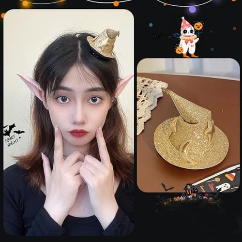 Soochat Mini Witch Hat Hair Clips for Women & Girls Halloween Accessories