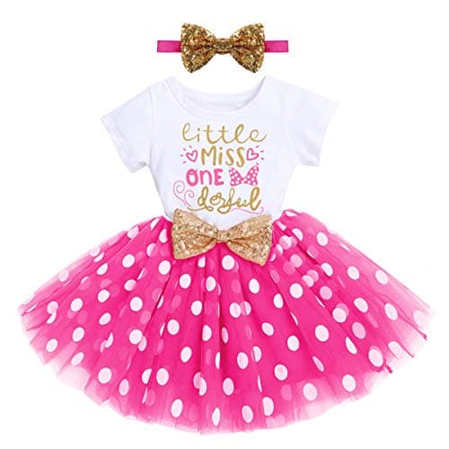 ODASDO Baby Girl 1st/2nd/3rd Birthday Princess Tulle Dress with Headband