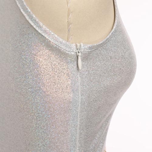 AFAVOM Women's Metallic Sequin Liturgical Dance Dress with Ruffle Overlay