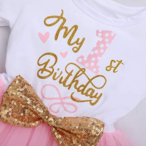 IBTOM CASTLE Polka Dots Sequin Tutu Dress for Baby Girls BirthdayCake Smash Photo Shoot