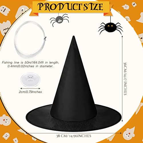 Satinior Witch Hat Halloween Costume with Rope Accessory