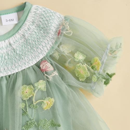 MA&BABY Embroidered Flower Tutu Dress for Baby Girls Party & Holiday