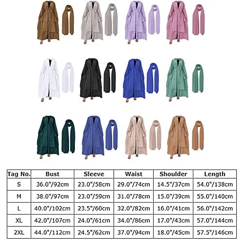 ODASDO Chiffon Abaya Dress for Muslim Women