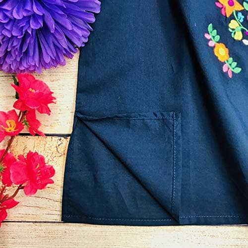 Unik Traditional Mexican Girl Embroidered Cultural Dress Size 2-14 Navy White Pink Mint Coral