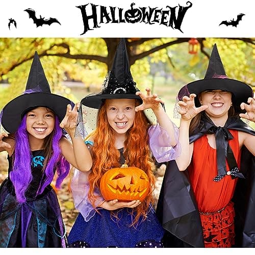 Century Star Kids Witch Hat - Halloween Lace Hat for Girls Youth Teens Cosplay