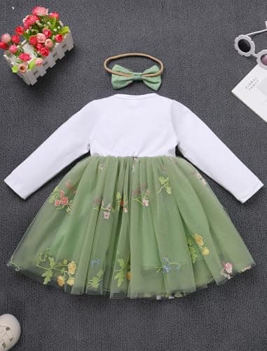 ODASDO Baby Girls First Birthday Tutu Dress with Bowknot Headband