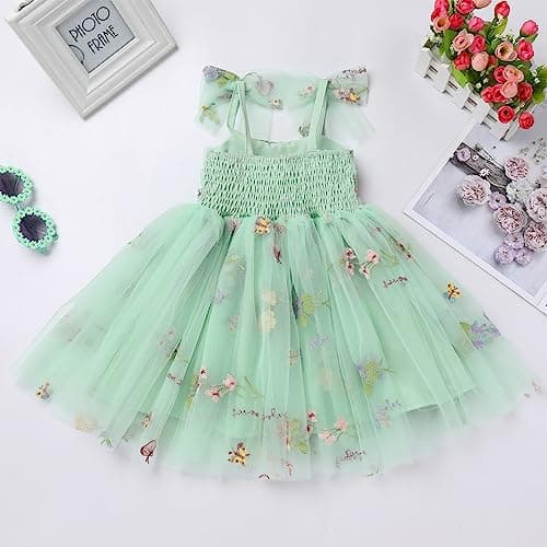 ODOLDI Toddler Girl Tutu Birthday Dress Sleeveless Spaghetti Straps
