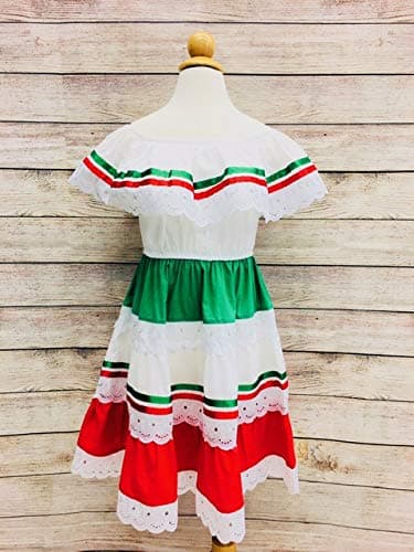 Unik Girl's Traditional Mexican Birthday, Christmas, Cinco de Mayo Cultural Dress Size 2-14