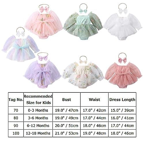Newborn Baby Girl Flower Embroidery Tutu Princess Bodysuit