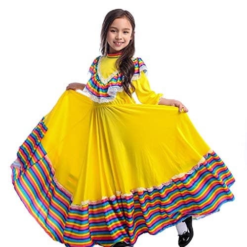 CAFELE Girls' Mexican Traditional Dance Halloween Costume
