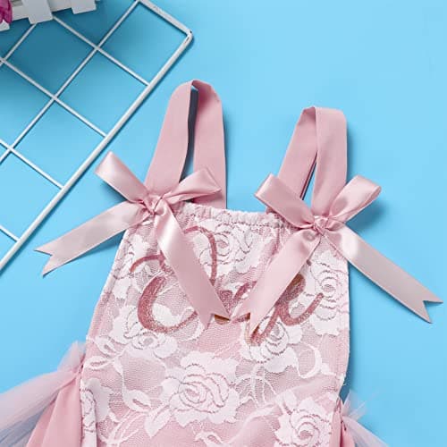 Lace Romper Tutu Dress Set for Baby Girl's First Birthday Cake Smash