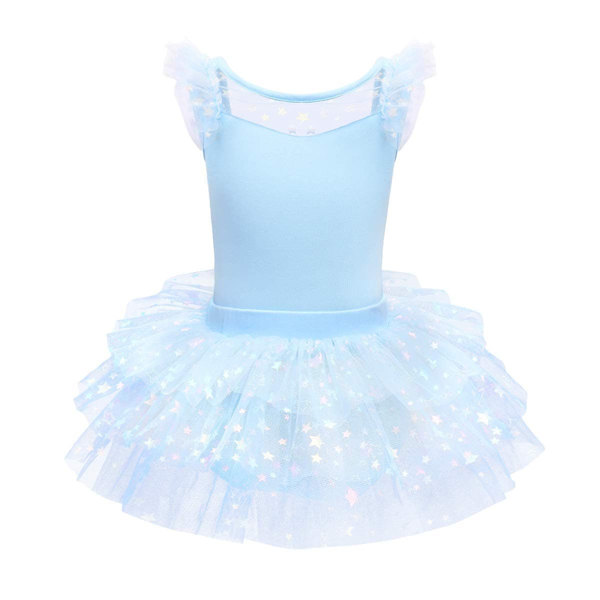 Girls' Ballet Leotard with Tutu Skirt and Bow - Classic Training Outfit