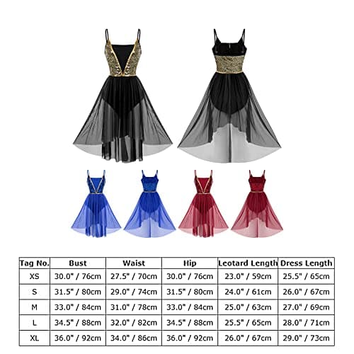 Shiny Sequins High Low Mesh Tulle Lyrical Dance Dress for Women