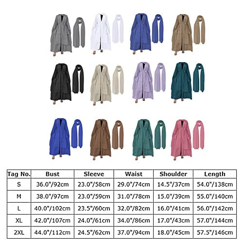 Women Muslim Abaya Maxi Dress with Hijab