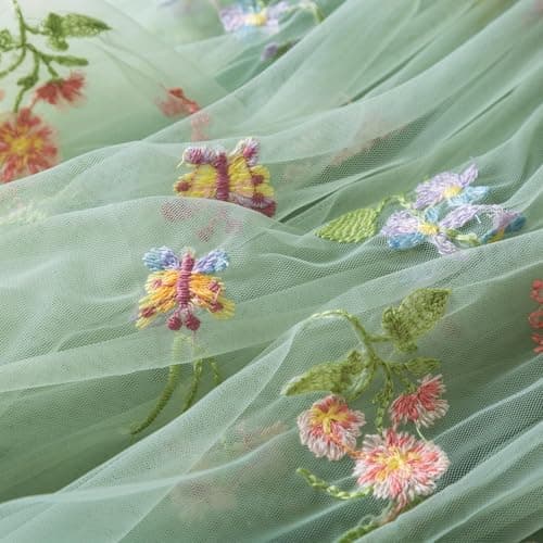 NNJXD Casual Flower Embroidery Tulle Dress for Baby Girls
