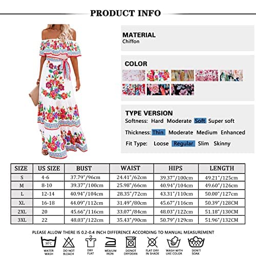Xplanet Women's Off-Shoulder Floral Maxi Dress for Summer Parties