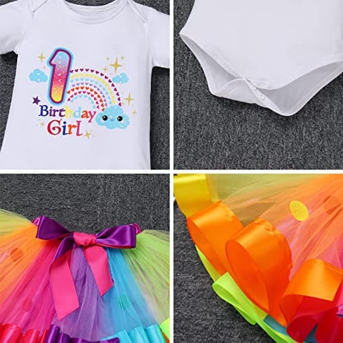 Baby Girl Boho Rainbow Cake Smash Outfit Set