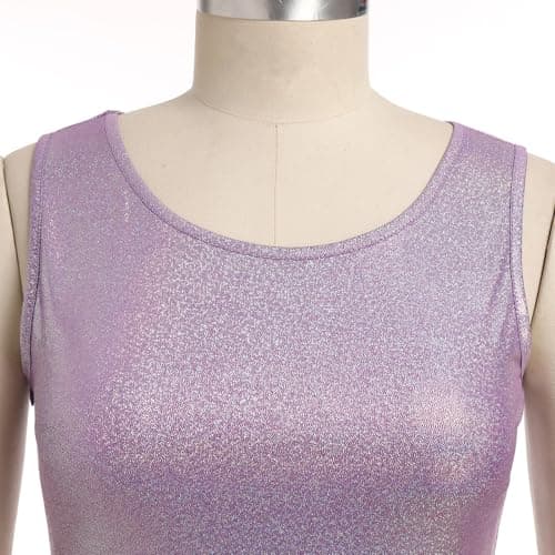 AFAVOM Women's Metallic Sequin Liturgical Dance Dress with Ruffle Overlay