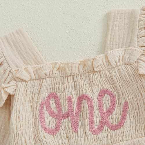 BOEBNOZCV Baby Girl 1st Birthday Ruffled Tulle Romper Long Sleeve Dress
