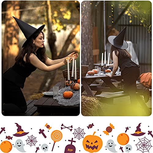 KINBOM 5pcs Plain Black Small Size Halloween Witch Hats