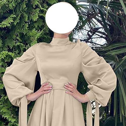 OBEEII Women's Loose Full Cover Satin Abaya Kaftan Abayas S-XXL