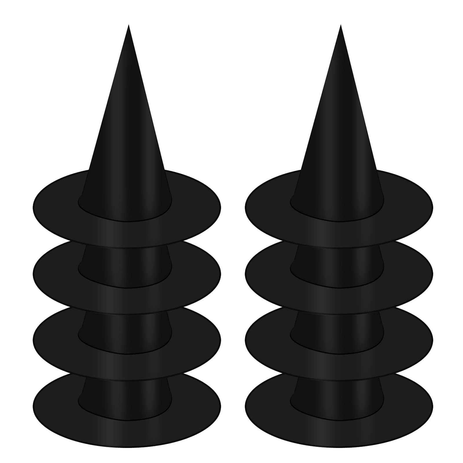8Pcs Black Hanging Witch Hats for Halloween Party-decoration