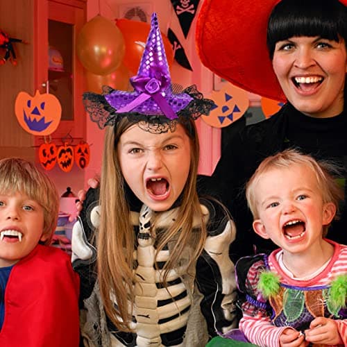 Halloween Witch Hat Headbands Set for Costume Parties