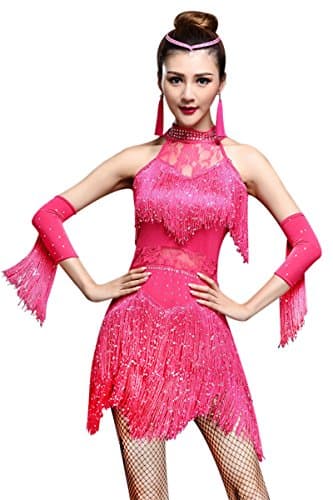 Women's Rhinestone Fringe Flapper Party Dress for Latin Salsa Ballroom Dancing