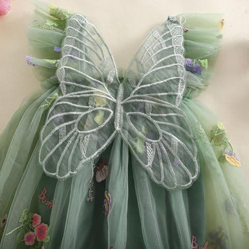 Shibaozi Toddler Flower Butterflies Sleeveless Romper Dress