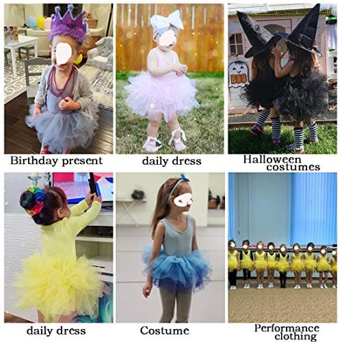 Tutu.kk Girls' 4-Layer Ballet Tutu Leotard (12 Months - 7 Years)
