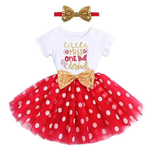 ODASDO Baby Girl 1st/2nd/3rd Birthday Princess Tulle Dress with Headband