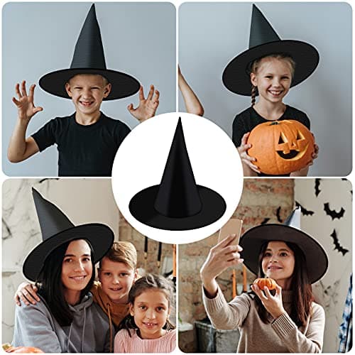 KINBOM 5pcs Plain Black Small Size Halloween Witch Hats