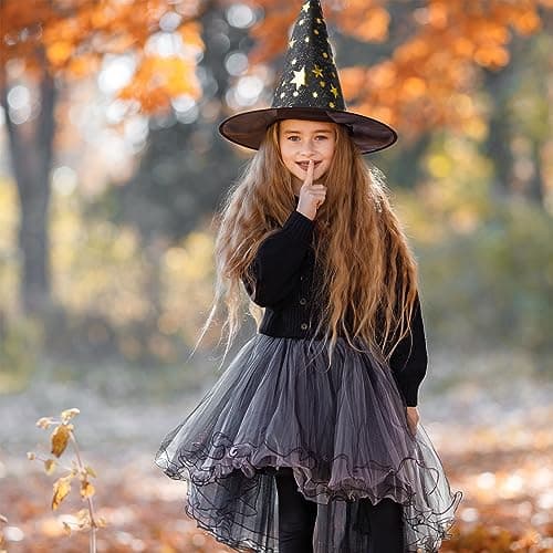 Zando Halloween Witch Hat - Star Print for Boys, Girls, Women