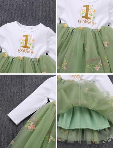 ODASDO Baby Girls First Birthday Tutu Dress with Bowknot Headband