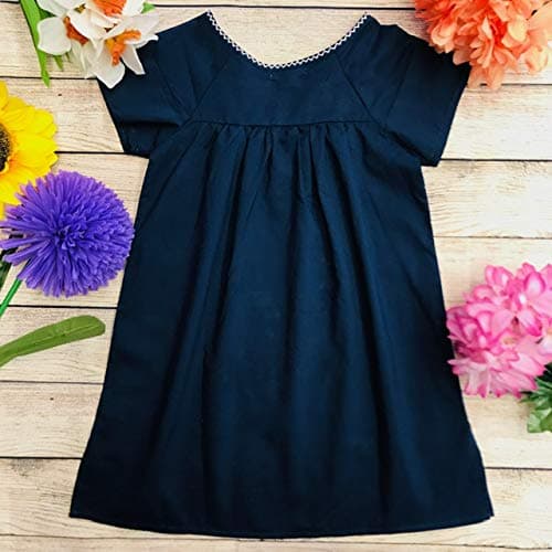 Unik Traditional Mexican Girl Embroidered Cultural Dress Size 2-14 Navy White Pink Mint Coral