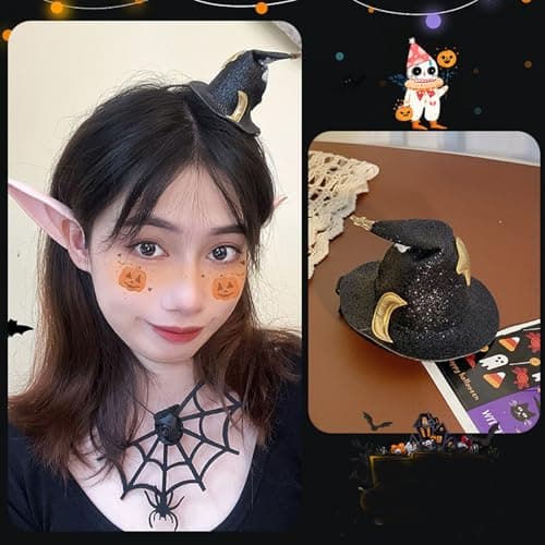 Soochat Mini Witch Hat Hair Clips for Women & Girls Halloween Accessories
