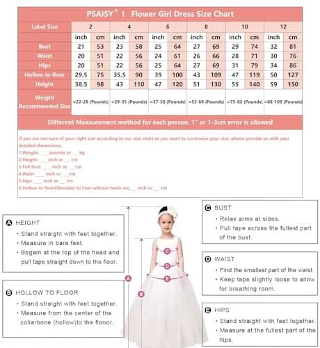 PSAISY Floral Applique Tulle Flower Girl Dress for Weddings & Birthday Parties